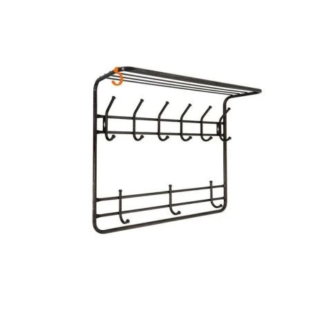 Вешалка настенная с полкой 2-х ярусная металл 80см медный антик 73*58*22см (1)