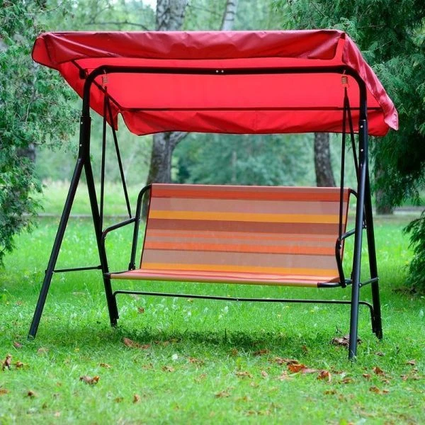 Качели садовые металл КЕЛЛИ 2-х местн. (до 160кг)каркас сталь,рис. разноцвет 160*100*150см с1487 (1)