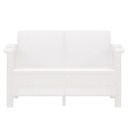 Диван 1270*700*790мм РОТАНГ-ПЛЮС пластик белый (1)