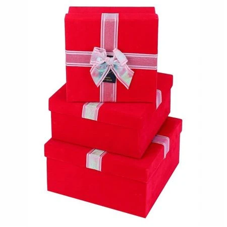 Набор квадратных коробок 3 в 1 Нежная классика  15*15*6-19*19*9 см