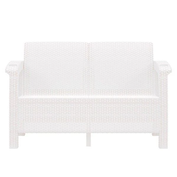 Диван 1270*700*790мм РОТАНГ-ПЛЮС пластик белый (1)