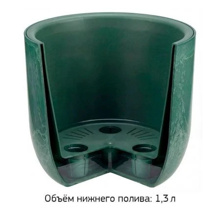 Кашпо 3,7л d220мм пластик МИКРИТ со вставкой серый слайн (8)