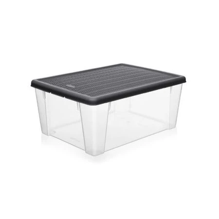 Контейнер для хранения 9л 353*252*139мм пластик ELEGANCE графитовый (12)