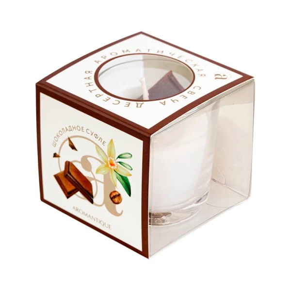 Свеча ароматизированная в стакане 60гр Aromantique Шоколадное суфле AM40605 (12)