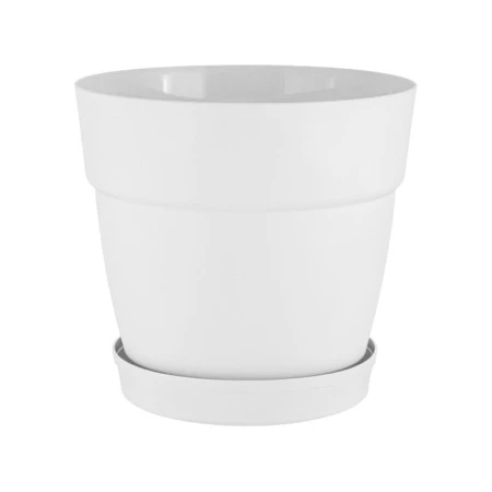 Горшок для цветов 20л 36см пластик Villa de Fiori с фикс.поддоном на колесиках белоснежный жасмин (6)