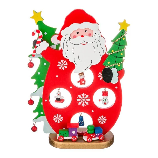 Фигурка новогодняя Дед Мороз с игрушками 25*17*6,8см дерево JC-16357 (40)