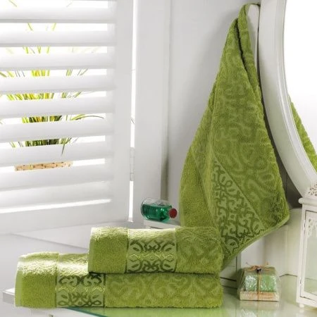 яяяПолотенце махровое 70*140см Karna SAHRA (Зеленый)