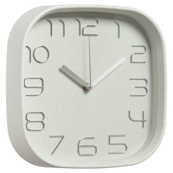 Часы настенные 25*25см пластик РУБИН Классика белые с серебром (10)
