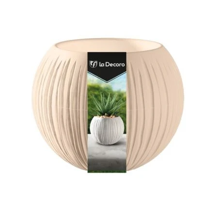 Кашпо 300мл 10*12см пластик СФЕРА МИНИ кремовый (27)