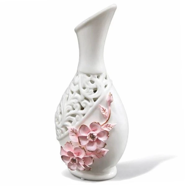 Ваза для цветов 34см керамика РОЗОВЫЕ ЦВЕТЫ JC-2240/68005 (8)