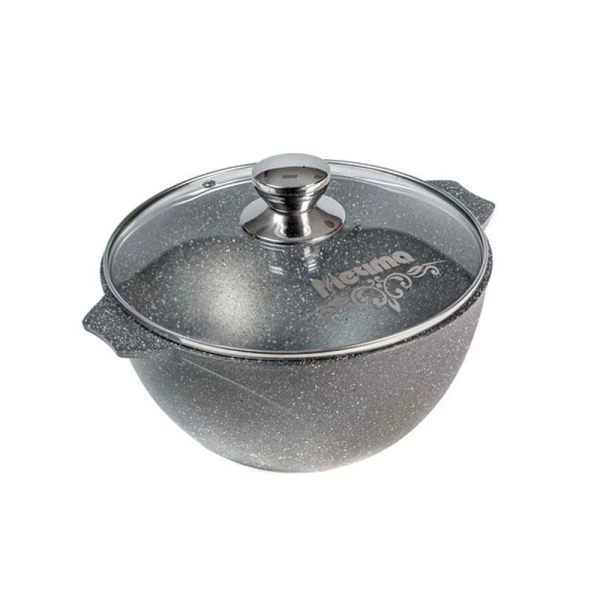 Казан для плова 10л алюминий АП ГРАНИТ стекл.крышка (3)