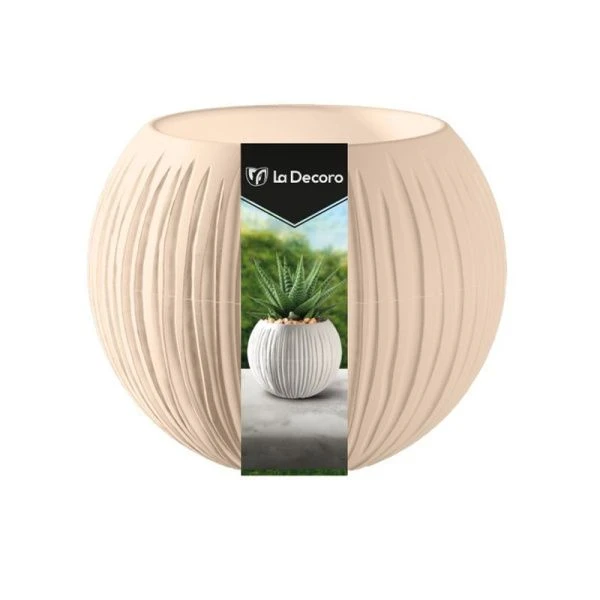 Кашпо 300мл 10*12см пластик СФЕРА МИНИ кремовый (27)