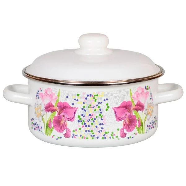 Кастрюля эмаль 5л цилиндрическая Мозаика 1RB241М (4)