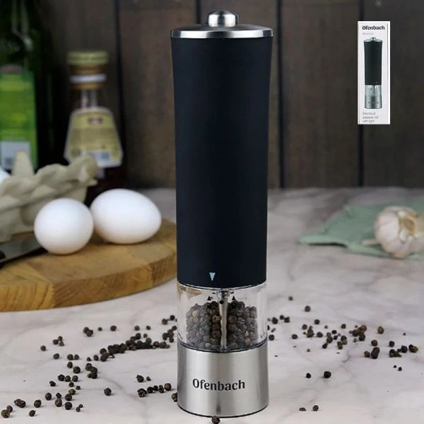 Мельница для специй электрическая 22,6*5,7см нерж.сталь/пластик с подсветкой арт. 101010 (24)