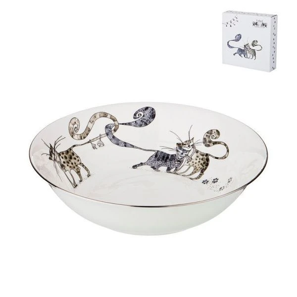 Тарелка глубокая 19см фарфор КОТИКИ суповая (24)