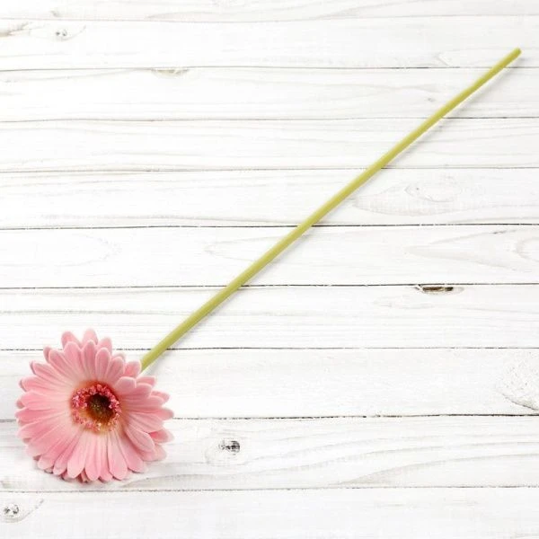 Цветы искусственные Гербера розовая 43см латекс 1501 (56/560)