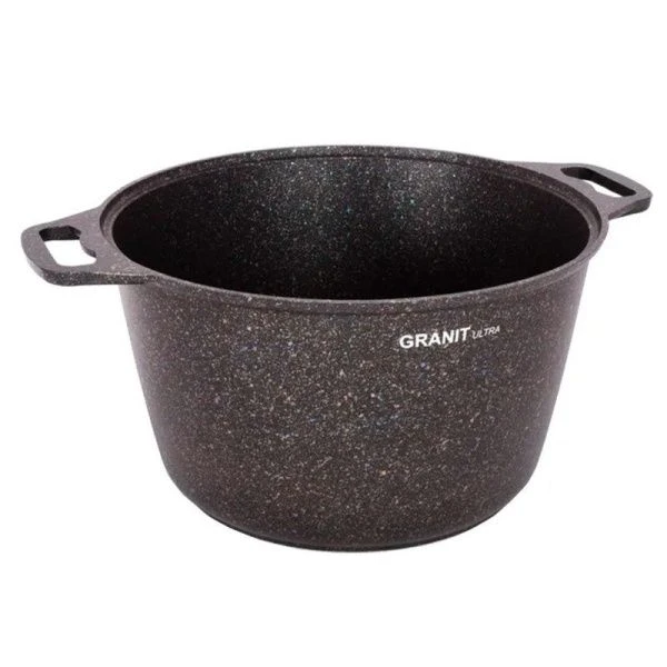 Кастрюля 8л алюминий АП GRANIT ULTRA Blue со стекл.крышкой (2)