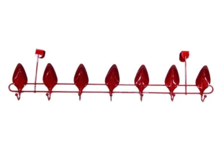 Вешалка на дверь 7 крючков с подвесом Листок металл 21х68х10см (вишнёвый перламутр) JC-1137 (48)