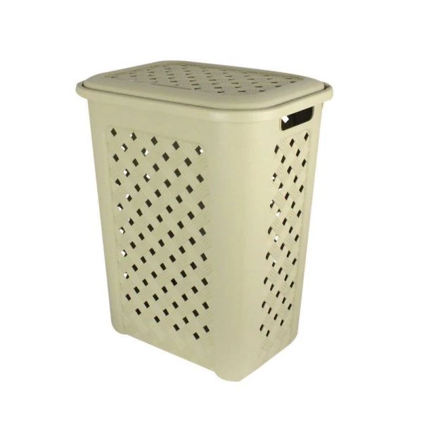 Корзина для белья 30л пластик ВИОЛА кремовый/бежевый 38*28*46см (10)