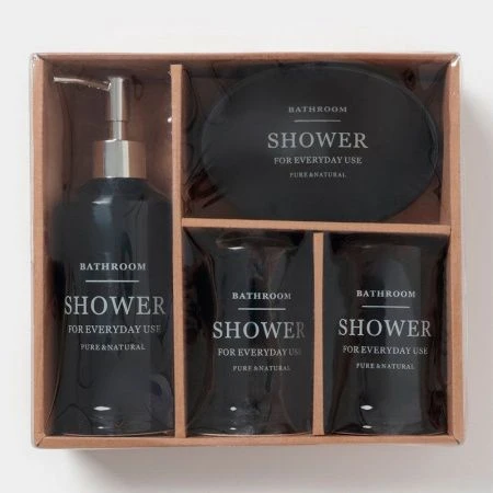 Набор для ванной "Лофт" 4 предмета (мыльница, дозатор для мыла, 2 стакана)   5426132