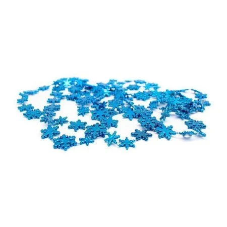 Новогоднее украшение бусы на ёлку синие "Снежинки" НУ-6753