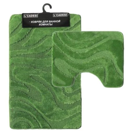 Набор ковриков в ванную 2пр 50*80см полипропилен/латекс Lemis зелёный 3014
