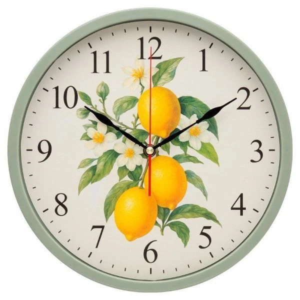 Часы настенные 30см пластик РУБИН Лимоны (10)