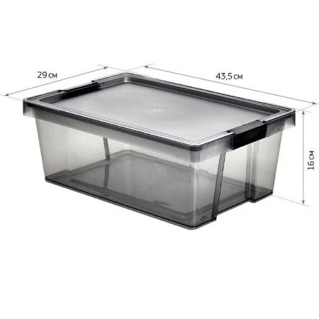 Контейнер для хранения 14л пластик ХЕНДИ черный прозрачный (16)