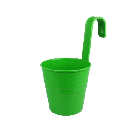 Кашпо настенное 13,5*9,6*25см пластик ВЕДРО зеленое (10)