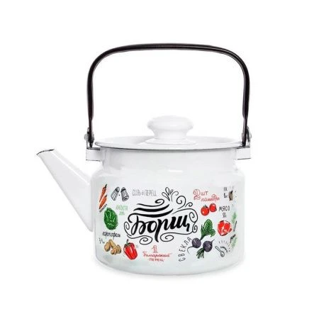 Чайник 2л эмаль БОРЩ (6)
