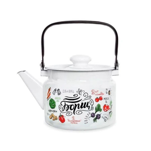 Чайник 2л эмаль БОРЩ (6)