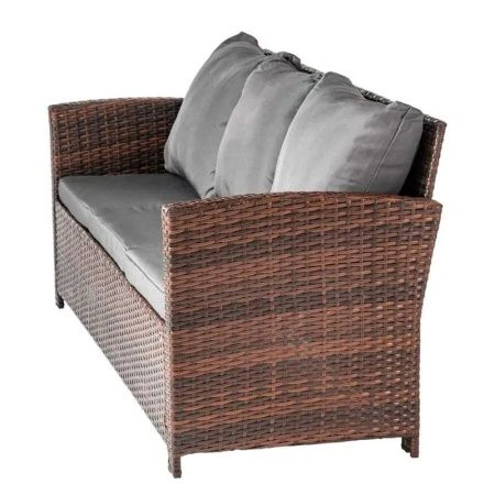 Набор мебели иск.ротанг Морис (диван 3х местный, 2 пуфа, 2 кресла, стол) темно-серый, арт.SFS020 (1)