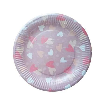 Тарелка бумажная 23см (набор 10шт.) СЕРДЦА (50)