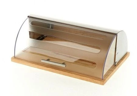 яяяХлебница с пластиковой крышкой 39*28,5*15см 7900мл (нерж., матовое полирование)