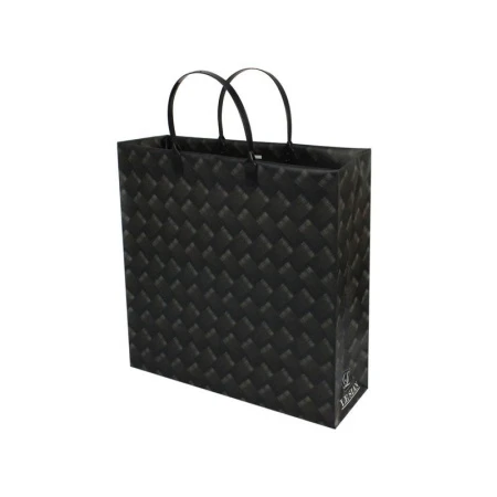 Пакет с пластиковой ручкой полиэтилен 30*30*10см Плетенка темная 19/188 (20/200)