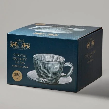 Чайный набор 2пр стекло TEMPO GREY на 1 персону 350мл (12) Чайный набор 2пр стекло TEMPO GREY на 1 персону 350мл (12)