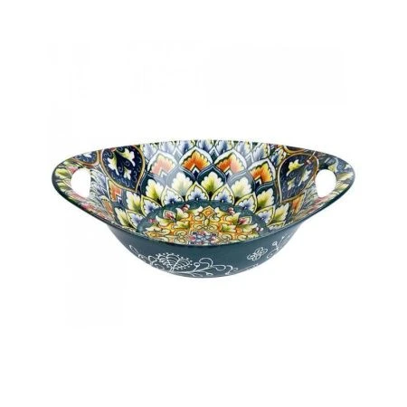 Салатник  22,7*15,2*6,6см фарфор Arabesque зеленый овальный с ручками (48)