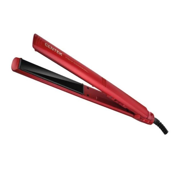Выпрямитель для волос пластик Centek CT-2018 красный 50Вт, плавающие керам.пластины 120мм, LED