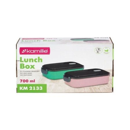 Ланч-бокс 700мл нерж.сталь/пластик салатовый, розовый, арт. 2133 (54)