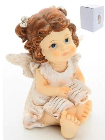яяяФигурка Ангелочек с книгой/ лебедь 8,2*8,2*11см, полистоун