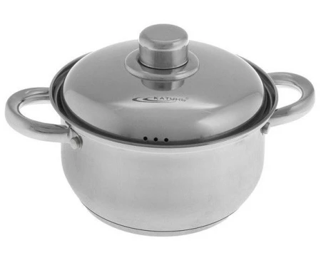 Кастрюля 2,5л нерж.сталь ГРЕТТА металл.крышка d18см толщина стенок 0,4мм индукция KT04-D-25м (8)