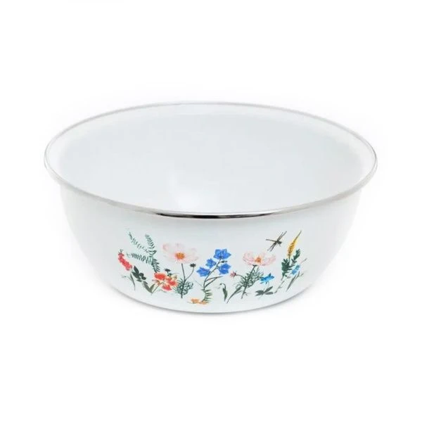 Миска 600мл эмаль ЛУГОВЫЕ ЦВЕТЫ (18)