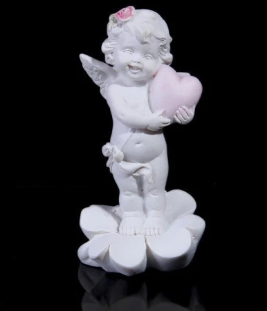 яяяФигурка Ангел стоит в цветке с сердцем 5,5х4,5х9,2см 872509