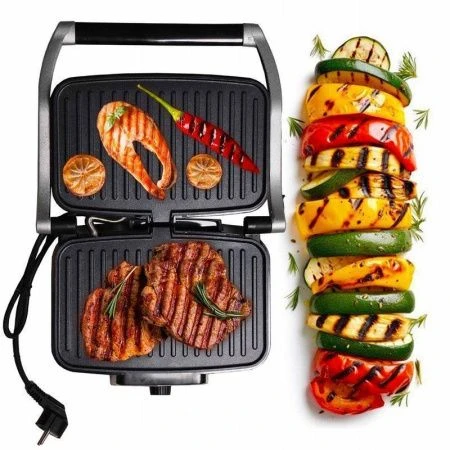 Гриль электрический контактный металл 1500Вт АП пластины 30,5*25,5*11см (4)