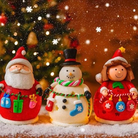 Фигурка новогодняя световая СНЕГОВИК/ФЕЯ/ДЕД МОРОЗ 14х9см (3 вида) JC-5456/ЕА003АВС (48)