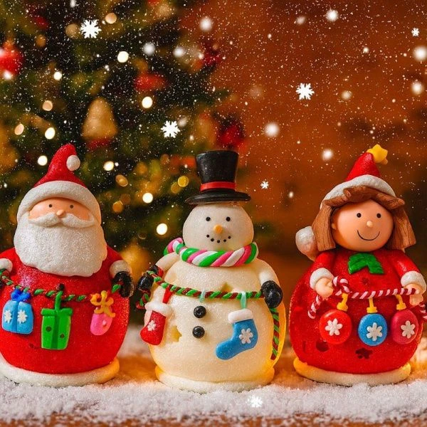 Фигурка новогодняя световая СНЕГОВИК/ФЕЯ/ДЕД МОРОЗ 14х9см (3 вида) JC-5456/ЕА003АВС (48)