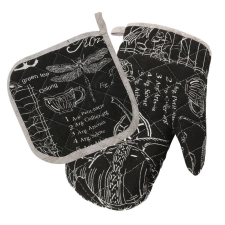 Кухонный набор 2пр (прихватка, рукавица) рогожка ВЕРСАЛЬ ЧЕРНЫЙ LeSonnet арт. 3