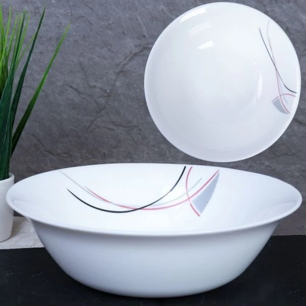 Тарелка глубокая 560мл 165мм стеклокерамика АБСТРАКЦИЯ ПОЛОСЫ суповая ЕВРО2 гладкая YGW-65XN (7267) (6/48)