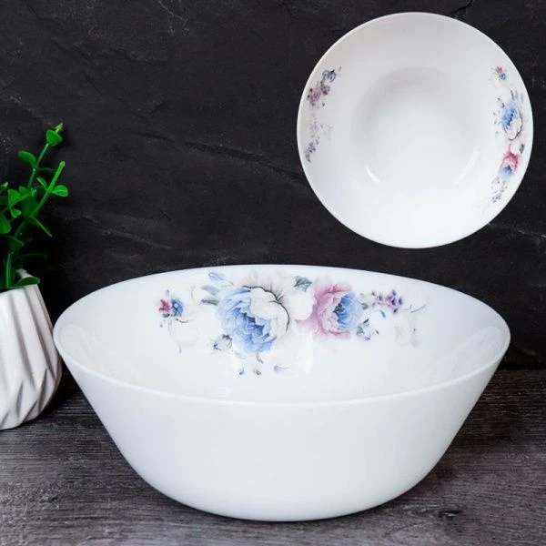 Тарелка глубокая 550мл 15,5см стеклокерамика КОБАЛЬТОВАЯ РОЗА суповая LGW-60 (7326) (6/72)