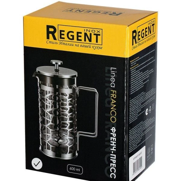 Френч-пресс 600мл нерж.сталь/стекло Franco (12)